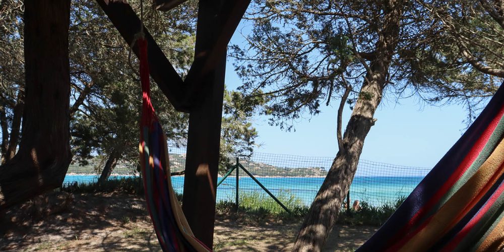 Terrasse avec hamac résidence Moby Dick à Porto-Vecchio
