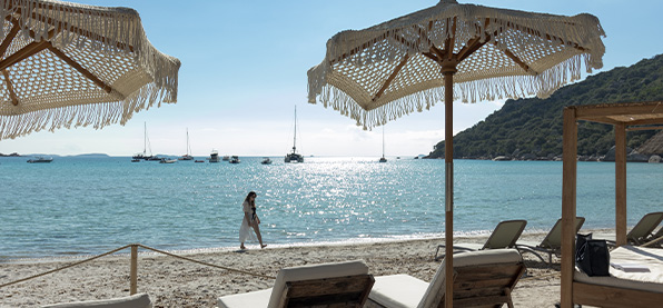 Ginguette Hôtel Moby Dick plage transats Santa Giulia