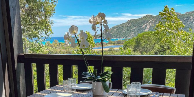 Résidence Castell Verde vue terrasse Santa Giulia Porto Vecchio
