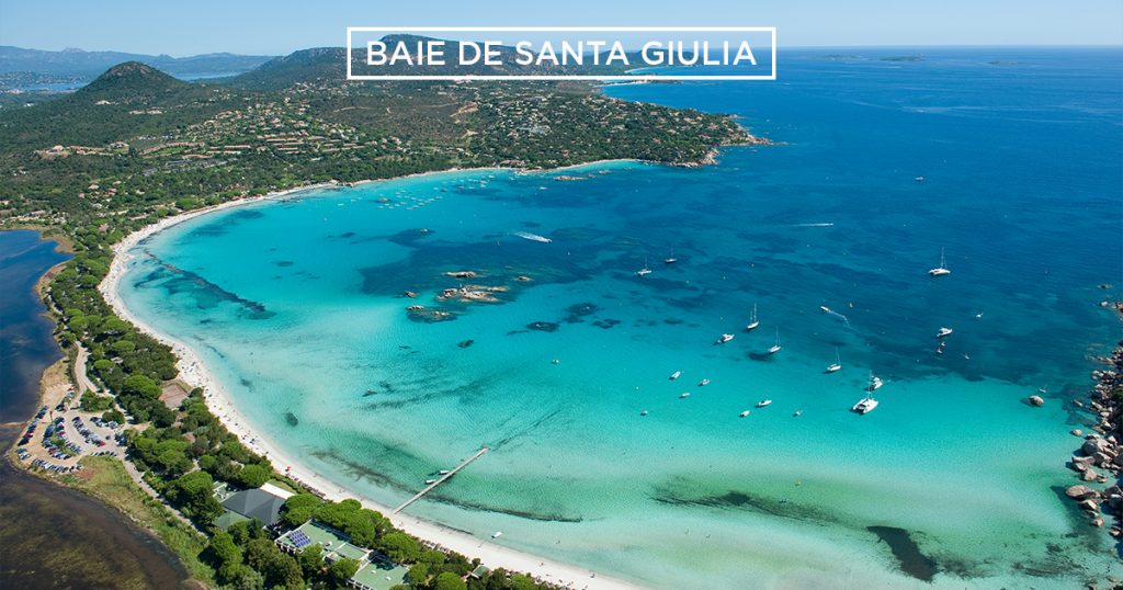 Vue aerienne baie de Santa Giulia Porto Vecchio